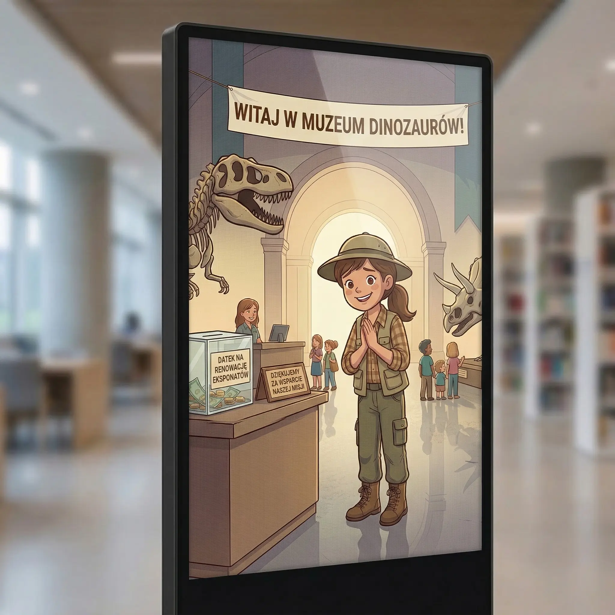 Detal ekranu Noblio Premium — interfejs z animacją i grywalizacją